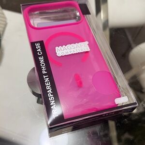 Pink Transparent Magsafe Compatible Phone Case phone 17 pro max